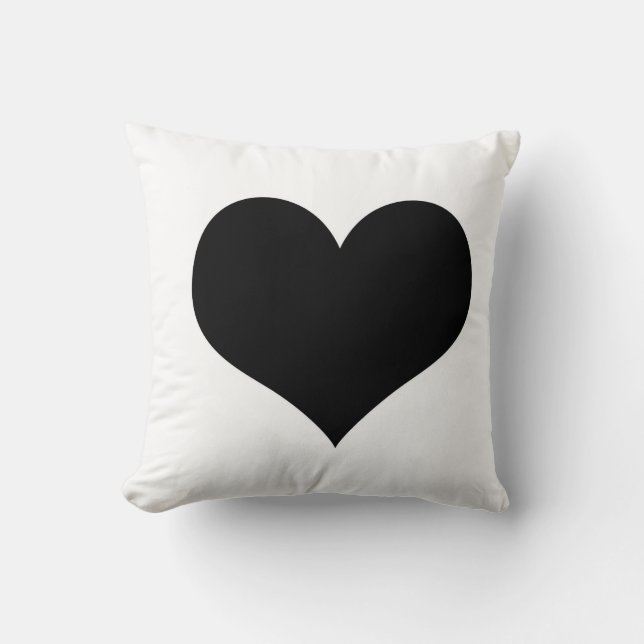 Corazón blanco del negro de la almohada (Anverso)