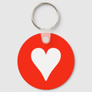 Corazón blanco en el rojo - llavero