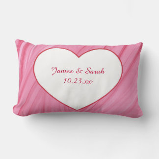 Corazón blanco sobre rojo rosa mezcla almohada per