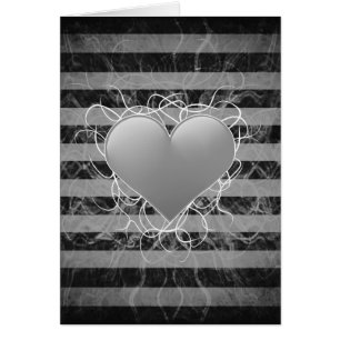 Corazón blanco y negro del emo punky gótico con