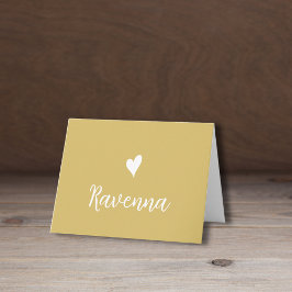 Corazón Blanco y Nombre Escrito a Mano en Oro