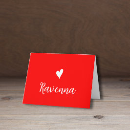 Corazón Blanco y Nombre Manuscrito Neon Rojo
