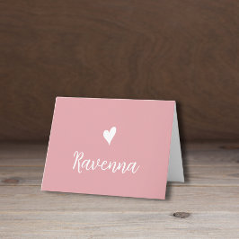 Corazón Blanco y Rosa Rosada con Nombre Manuscrito