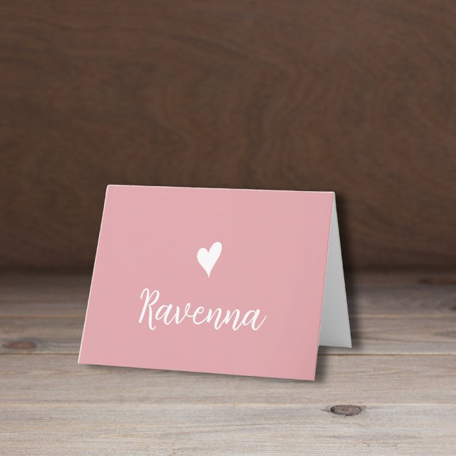 Corazón Blanco y Rosa Rosada con Nombre Manuscrito (Subido por el creador)