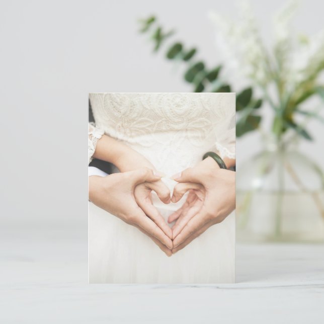 Corazón Boda Matrimonio Manos Romántico casarse (Anverso de pie)