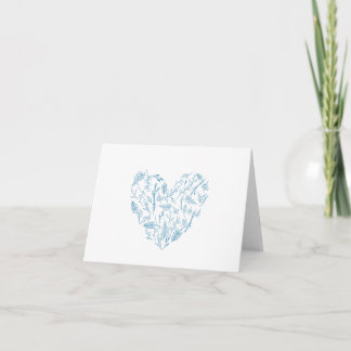 Corazón Botánico | Tarjeta en blanco (blanco)