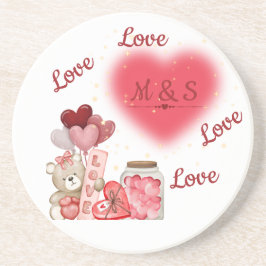 Corazón Brillante Amor Posavasos