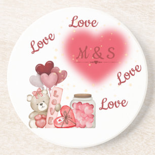 Corazón Brillante Amor Posavasos
