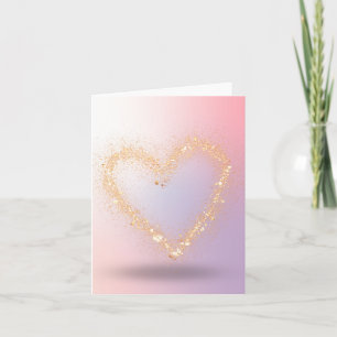 Corazón Brillante Tarjeta en Blanco