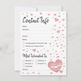 Corazón brillo labios rosados Info de contacto Lis