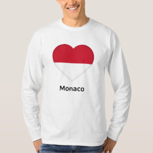 Corazón - Camiseta con bandera de Mónaco