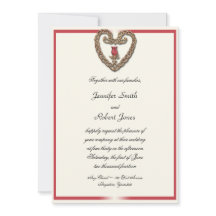 Corazón celta con invitación a la boda de la Rosa