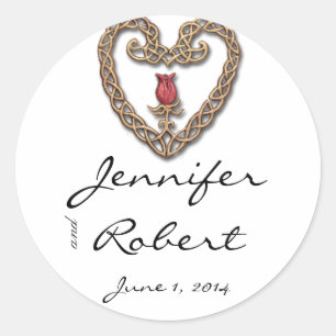 Corazón celta con un Sello para sobres Rosa Rojo