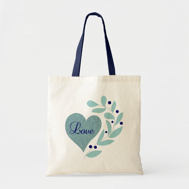 Corazón con amor y hojas con bolsa (Frente)