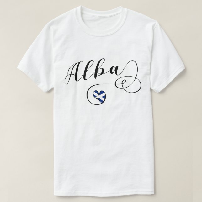Corazón con bandera de Alba, Escocia, camiseta gaé (Diseño del anverso)