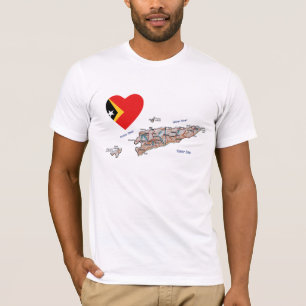 Corazón con bandera de Timor Oriental y camiseta c