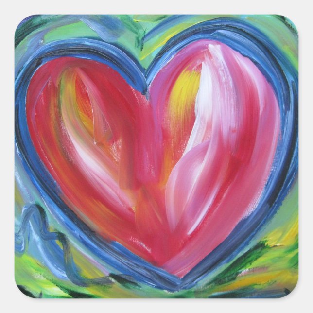 Corazón con esperanza Pintando Pegatinas Etiquetas (Anverso)