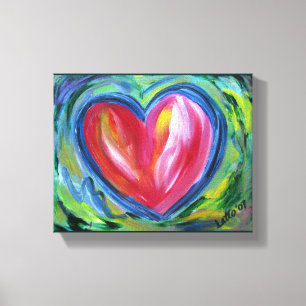 Corazón con esperanza pintura de lienzo
