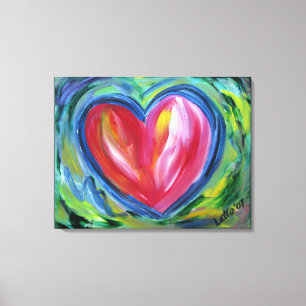 Corazón con esperanza pintura de lienzo