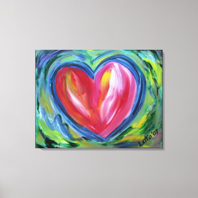 Corazón con esperanza pintura de lienzo (Anverso)