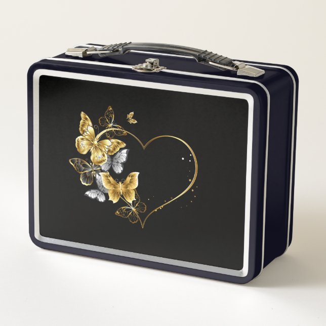 Corazón con mariposas doradas (Anverso)