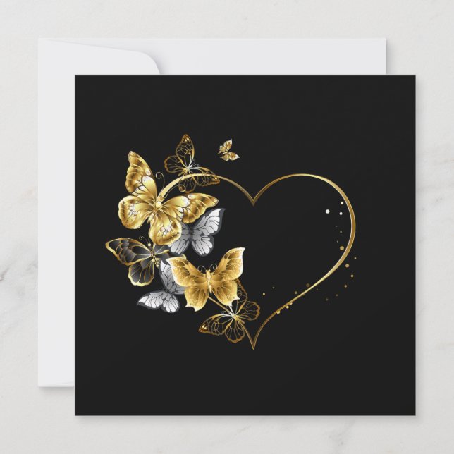 Corazón con mariposas doradas (Anverso)