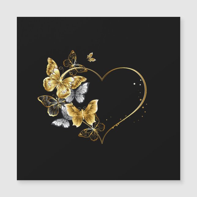 Corazón con mariposas doradas (Anverso)