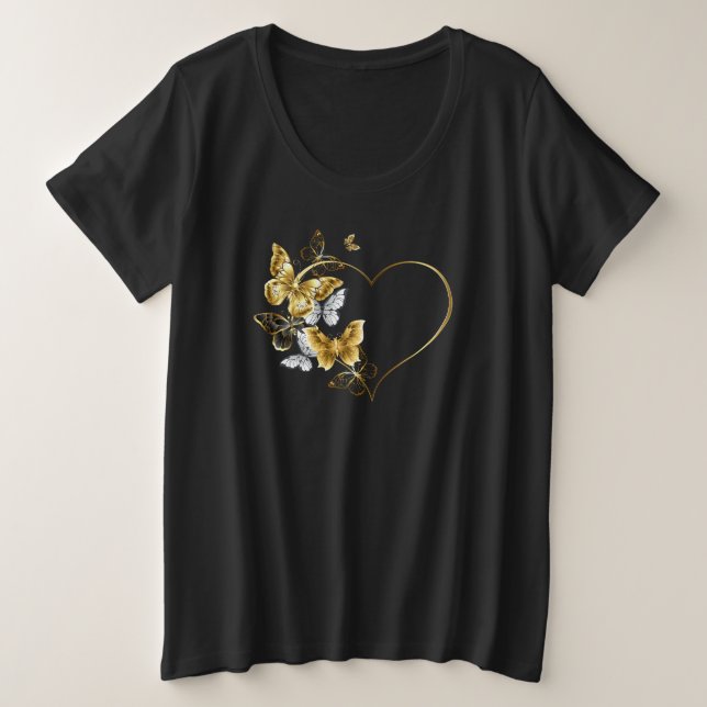 Corazón con mariposas doradas (Anverso del diseño)