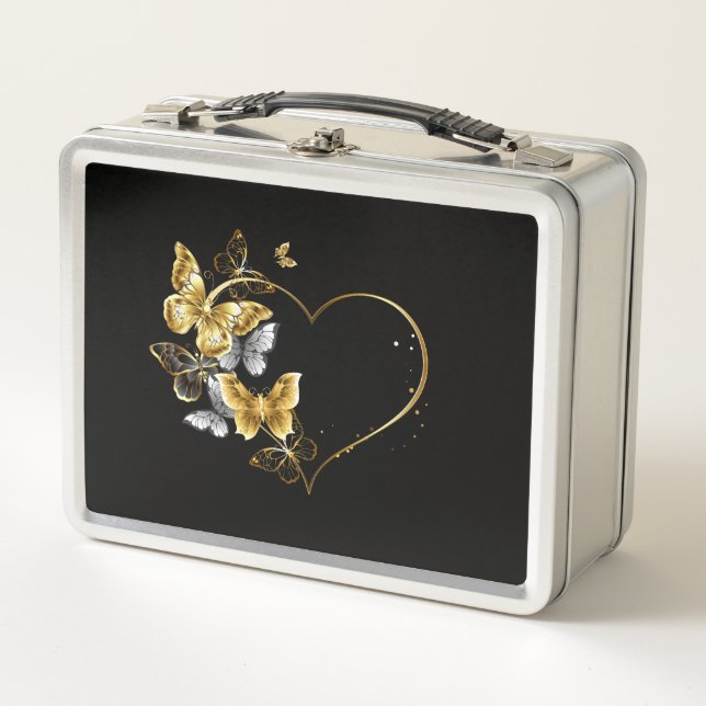 Corazón con mariposas doradas (Anverso)