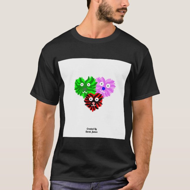 Corazón confunde camiseta básica negra masculina (Anverso)