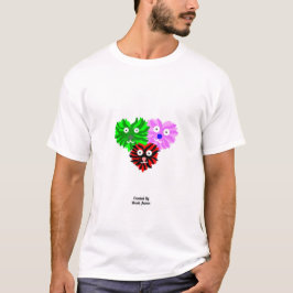 Corazón confunde camiseta blanca básica de los hom