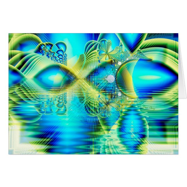 Corazón cristalino de la turquesa de la cal del (Anverso (Horizontal))