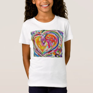 Corazón de alegría arte pintando camiseta de amor
