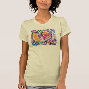 Corazón de alegría arte pintando camisetas de amor