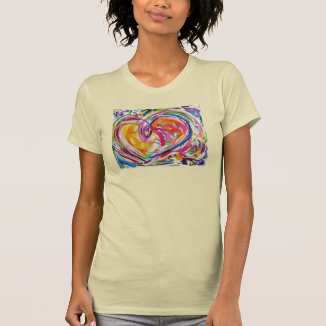 Corazón de alegría arte pintando camisetas de amor (Anverso)
