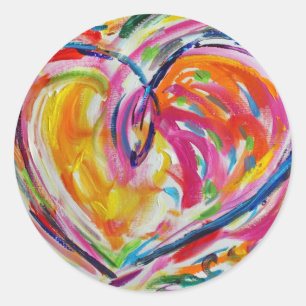 Corazón de alegría pintar Pegatinas etiquetas de a