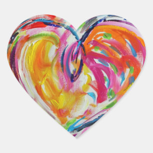 Corazón de alegría pintar Pegatinas etiquetas de a
