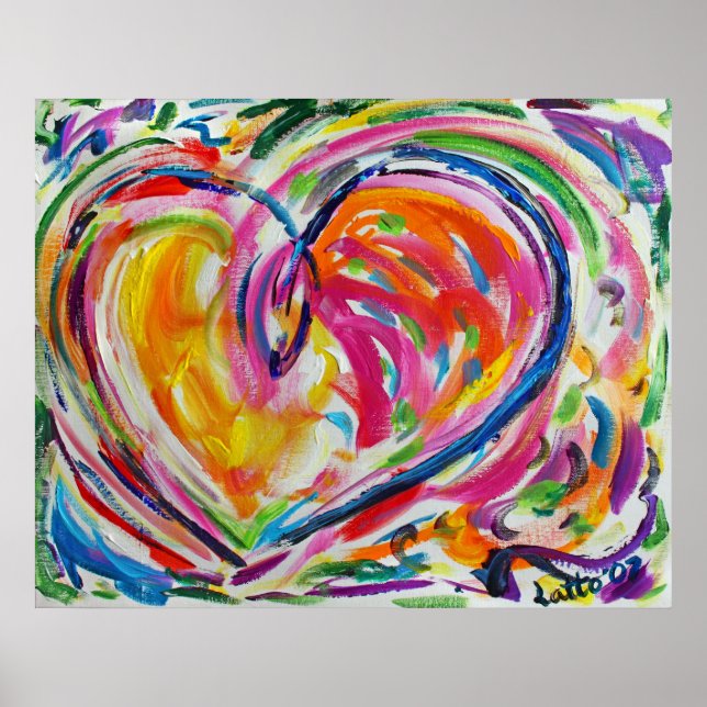 Corazón de alegría pintar Posters de arte (Frente)