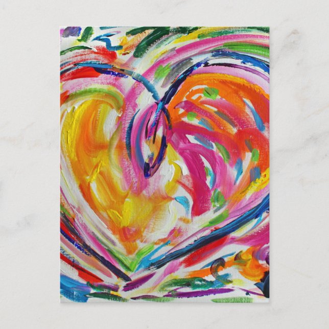 Corazón de alegría postales personalizadas (Anverso)