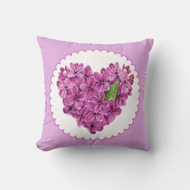 Corazón de almohada de flor de lilac (Anverso)