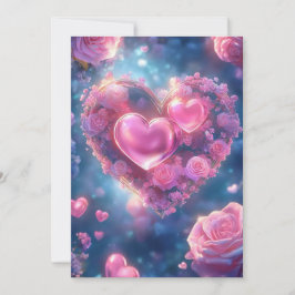 Corazón de amor floral: Invitación a la boda de ro