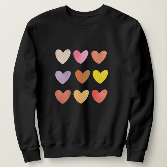 Corazón de amor lindo sudadera diseño de mujeres (Anverso del diseño)