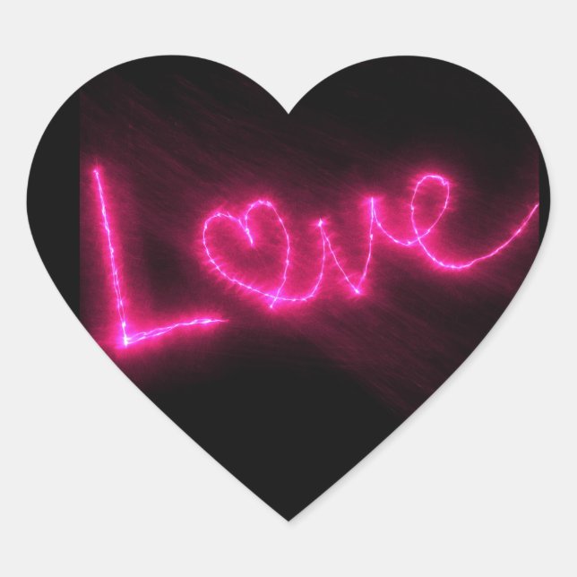 corazón de amor neón pegatinas negros rosados cali (Anverso)