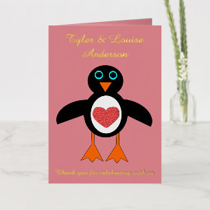Corazón de Amor Penguin Personalizado Adorable