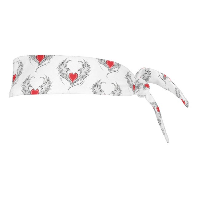 Corazón de Ángel Rojo con alas (Girar 90)