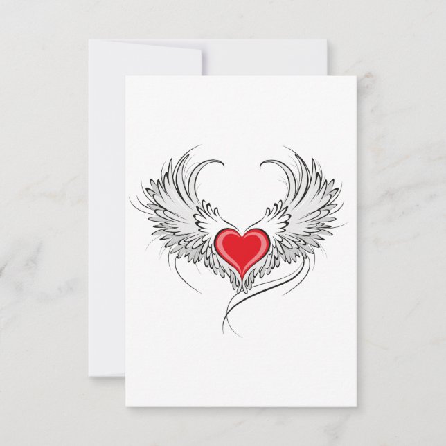 Corazón de Ángel Rojo con alas (Anverso)