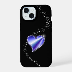 Corazón de arcoiris morado con estrellas en negro