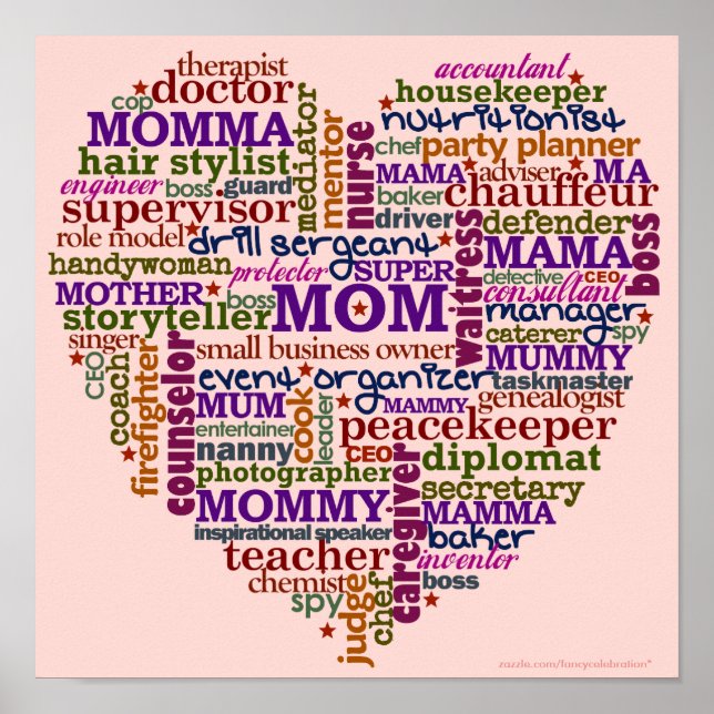 Corazón de arte del Día de la Madre (Frente)