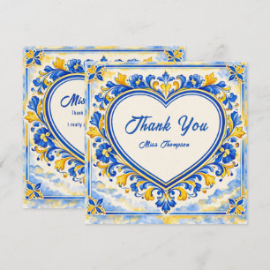 💙 Corazón de Azulejo Baldosa de Agradecimiento