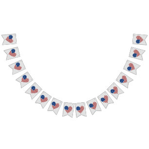Corazón de bandera americana resplandeciente 4 de